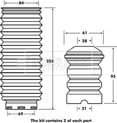 Borg & Beck BPK7008 - Komplet za zaštitu od prasine, amortizer www.molydon.hr