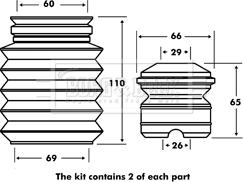 Borg & Beck BPK7010 - Komplet za zaštitu od prasine, amortizer www.molydon.hr