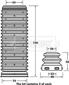Borg & Beck BPK7075 - Komplet za zaštitu od prasine, amortizer www.molydon.hr