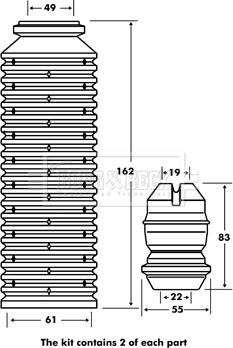 Borg & Beck BPK7076 - Komplet za zaštitu od prasine, amortizer www.molydon.hr