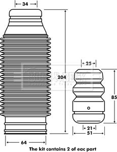 Borg & Beck BPK7112 - Komplet za zaštitu od prasine, amortizer www.molydon.hr