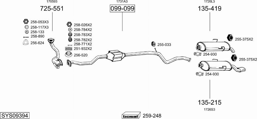 Bosal SYS09394 - Ispušni sistem www.molydon.hr