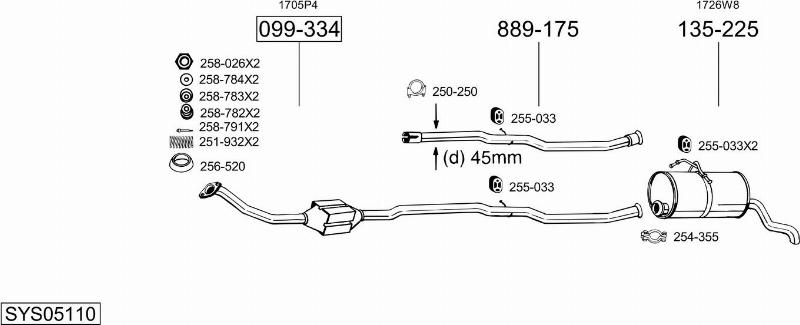 Bosal SYS05110 - Ispušni sistem www.molydon.hr