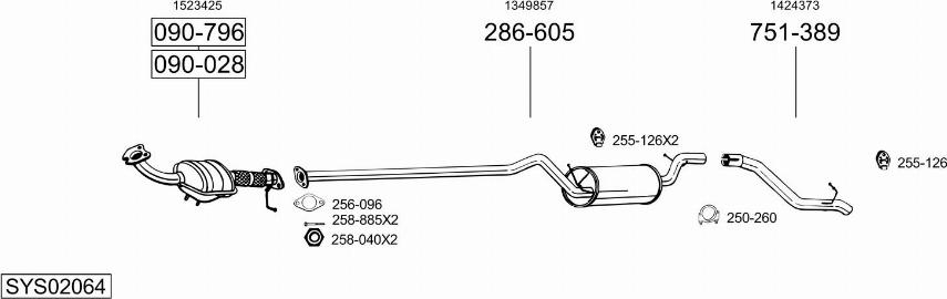 Bosal SYS02064 - Ispušni sistem www.molydon.hr