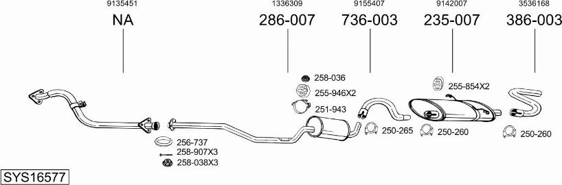 Bosal SYS16577 - Ispušni sistem www.molydon.hr