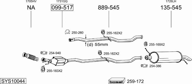 Bosal SYS10044 - Ispušni sistem www.molydon.hr