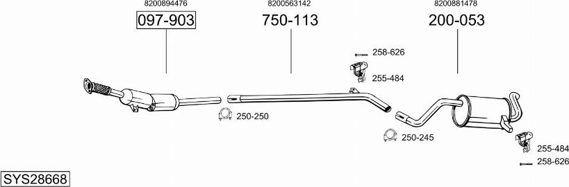 Bosal SYS28668 - Ispušni sistem www.molydon.hr