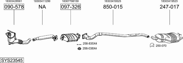 Bosal SYS23545 - Ispušni sistem www.molydon.hr