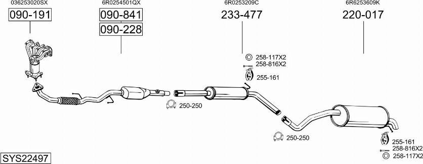 Bosal SYS22497 - Ispušni sistem www.molydon.hr