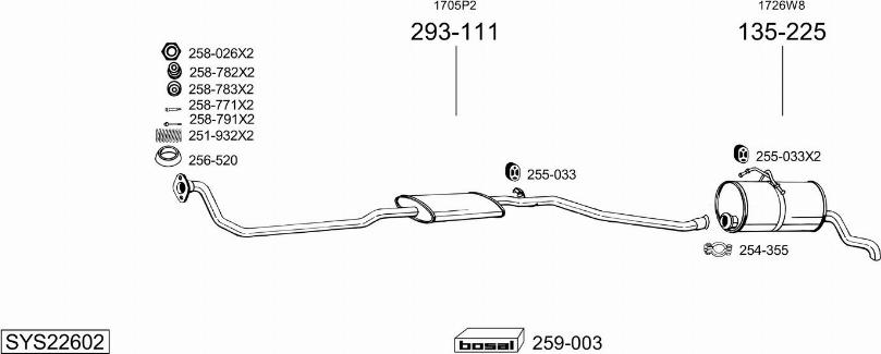 Bosal SYS22602 - Ispušni sistem www.molydon.hr