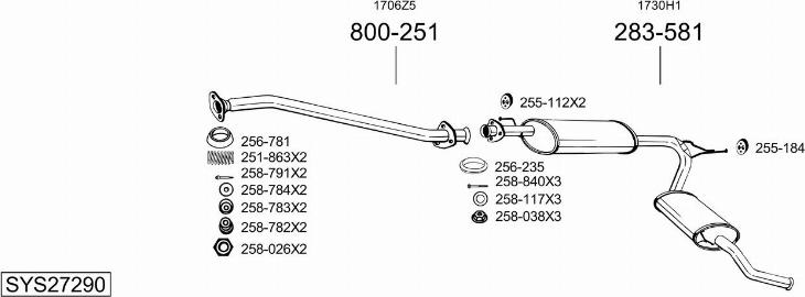 Bosal SYS27290 - Ispušni sistem www.molydon.hr