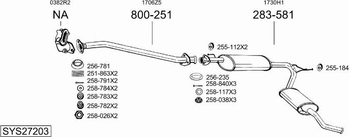 Bosal SYS27203 - Ispušni sistem www.molydon.hr