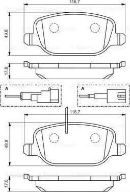 BOSCH 0 986 494 466 - Komplet Pločica, disk-kočnica www.molydon.hr