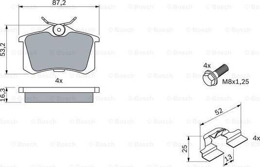 BOSCH 0 986 494 596 - Komplet Pločica, disk-kočnica www.molydon.hr