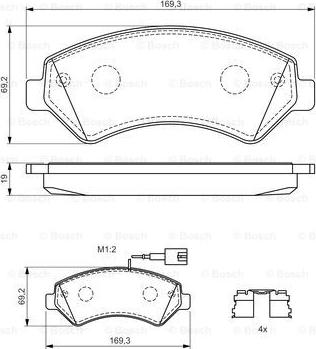 BOSCH 0 986 494 589 - Komplet Pločica, disk-kočnica www.molydon.hr