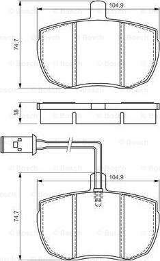 BOSCH 0 986 494 535 - Komplet Pločica, disk-kočnica www.molydon.hr