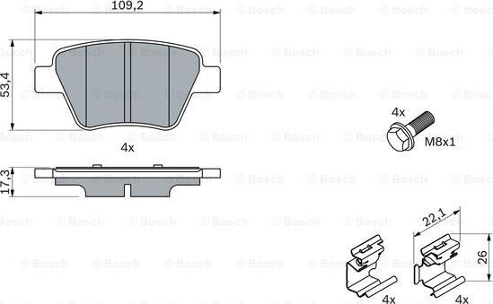 BOSCH 0 986 494 643 - Komplet Pločica, disk-kočnica www.molydon.hr