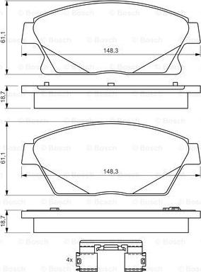 BOSCH 0 986 494 657 - Komplet Pločica, disk-kočnica www.molydon.hr