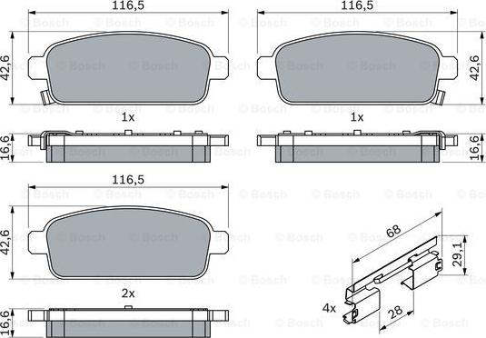 BOSCH 0 986 494 666 - Komplet Pločica, disk-kočnica www.molydon.hr