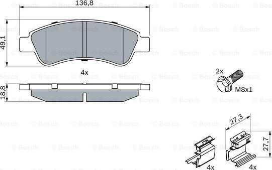 BOSCH 0 986 494 623 - Komplet Pločica, disk-kočnica www.molydon.hr