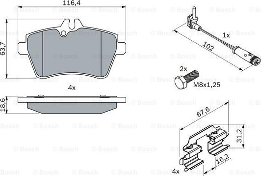 BOSCH 0 986 494 087 - Komplet Pločica, disk-kočnica www.molydon.hr