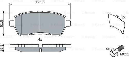 BOSCH 0 986 494 195 - Komplet Pločica, disk-kočnica www.molydon.hr