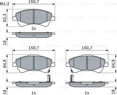 BOSCH 0 986 494 187 - Komplet Pločica, disk-kočnica www.molydon.hr