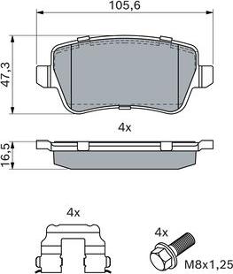 BOSCH 0 986 494 126 - Komplet Pločica, disk-kočnica www.molydon.hr