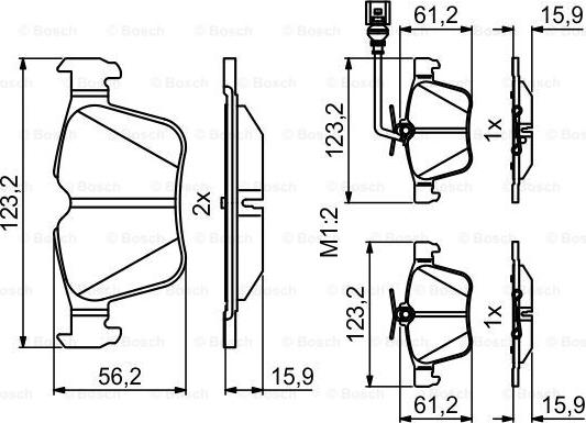 BOSCH 0 986 494 835 - Komplet Pločica, disk-kočnica www.molydon.hr