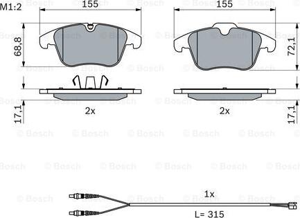 BOSCH 0 986 494 371 - Komplet Pločica, disk-kočnica www.molydon.hr