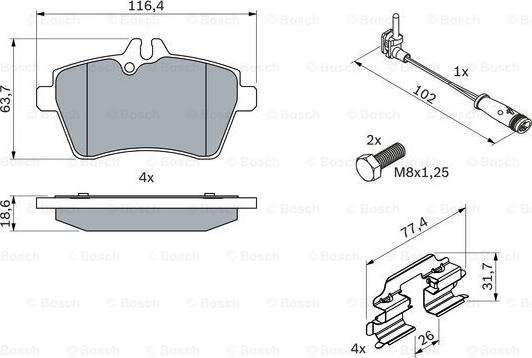 BOSCH 0 986 494 290 - Komplet Pločica, disk-kočnica www.molydon.hr