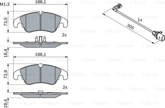 BOSCH 0 986 494 259 - Komplet Pločica, disk-kočnica www.molydon.hr