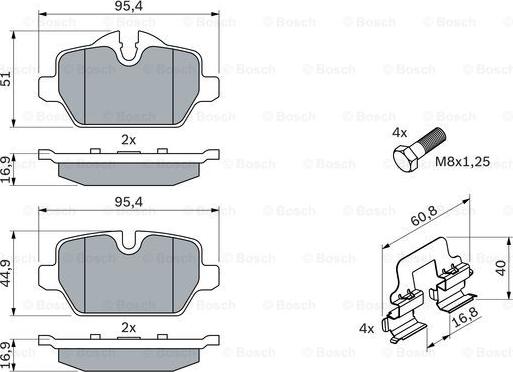 BOSCH 0 986 494 269 - Komplet Pločica, disk-kočnica www.molydon.hr