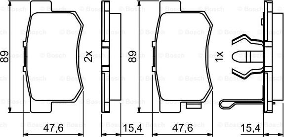 BOSCH 0 986 494 233 - Komplet Pločica, disk-kočnica www.molydon.hr