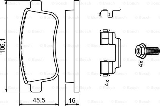 BOSCH 0 986 494 735 - Komplet Pločica, disk-kočnica www.molydon.hr