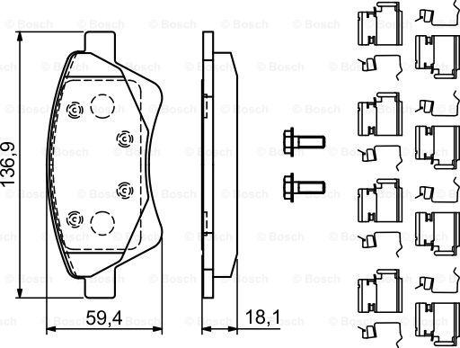 BOSCH 0 986 494 725 - Komplet Pločica, disk-kočnica www.molydon.hr