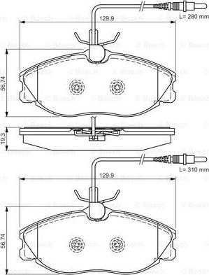 BOSCH 0 986 495 001 - Komplet Pločica, disk-kočnica www.molydon.hr