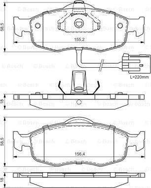 BOSCH 0 986 495 028 - Komplet Pločica, disk-kočnica www.molydon.hr