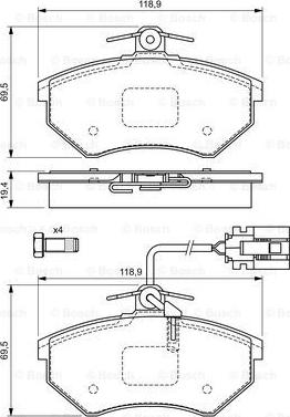 BOSCH 0 986 460 948 - Komplet Pločica, disk-kočnica www.molydon.hr