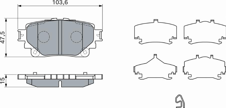 BOSCH 0 986 460 043 - Komplet Pločica, disk-kočnica www.molydon.hr