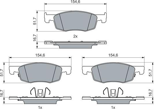 BOSCH 0 986 460 018 - Komplet Pločica, disk-kočnica www.molydon.hr