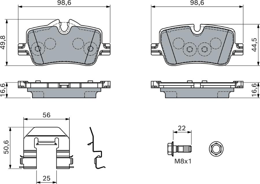 BOSCH 0 986 460 145 - Komplet Pločica, disk-kočnica www.molydon.hr