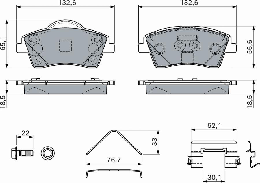 BOSCH 0 986 460 141 - Komplet Pločica, disk-kočnica www.molydon.hr