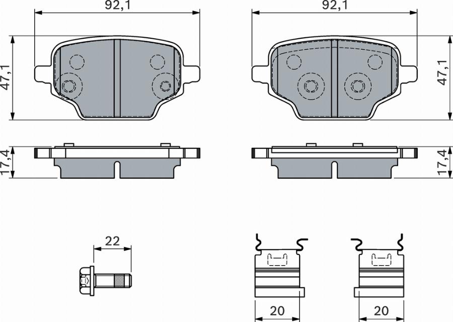 BOSCH 0 986 460 143 - Komplet Pločica, disk-kočnica www.molydon.hr