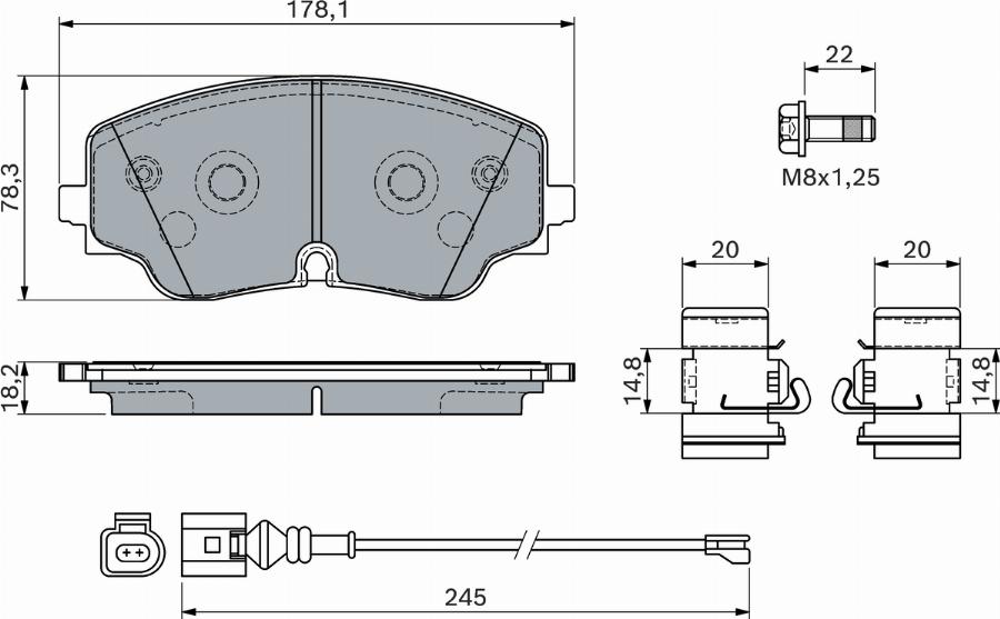 BOSCH 0 986 460 162 - Komplet Pločica, disk-kočnica www.molydon.hr