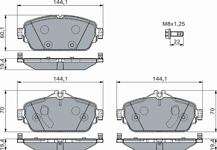 BOSCH 0 986 460 128 - Komplet Pločica, disk-kočnica www.molydon.hr