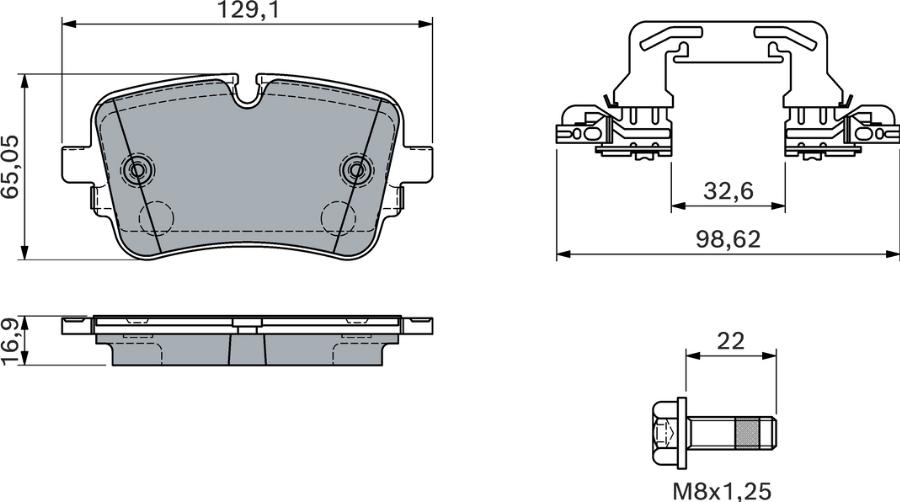 BOSCH 0 986 460 173 - Komplet Pločica, disk-kočnica www.molydon.hr