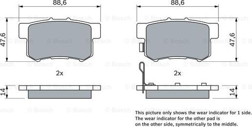 BOSCH 0 986 461 006 - Komplet Pločica, disk-kočnica www.molydon.hr