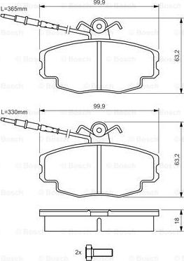 BOSCH 0 986 461 117 - Komplet Pločica, disk-kočnica www.molydon.hr