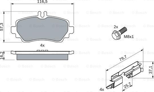 BOSCH 0 986 424 469 - Komplet Pločica, disk-kočnica www.molydon.hr